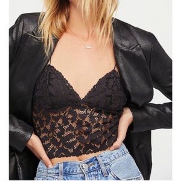 NWOT Free People Black Lace Brami Bralette size M - Picture 8 of 8